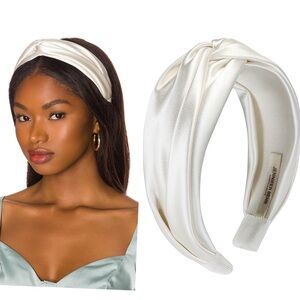 Jennifer Behr Twist Headband White Satin NWT